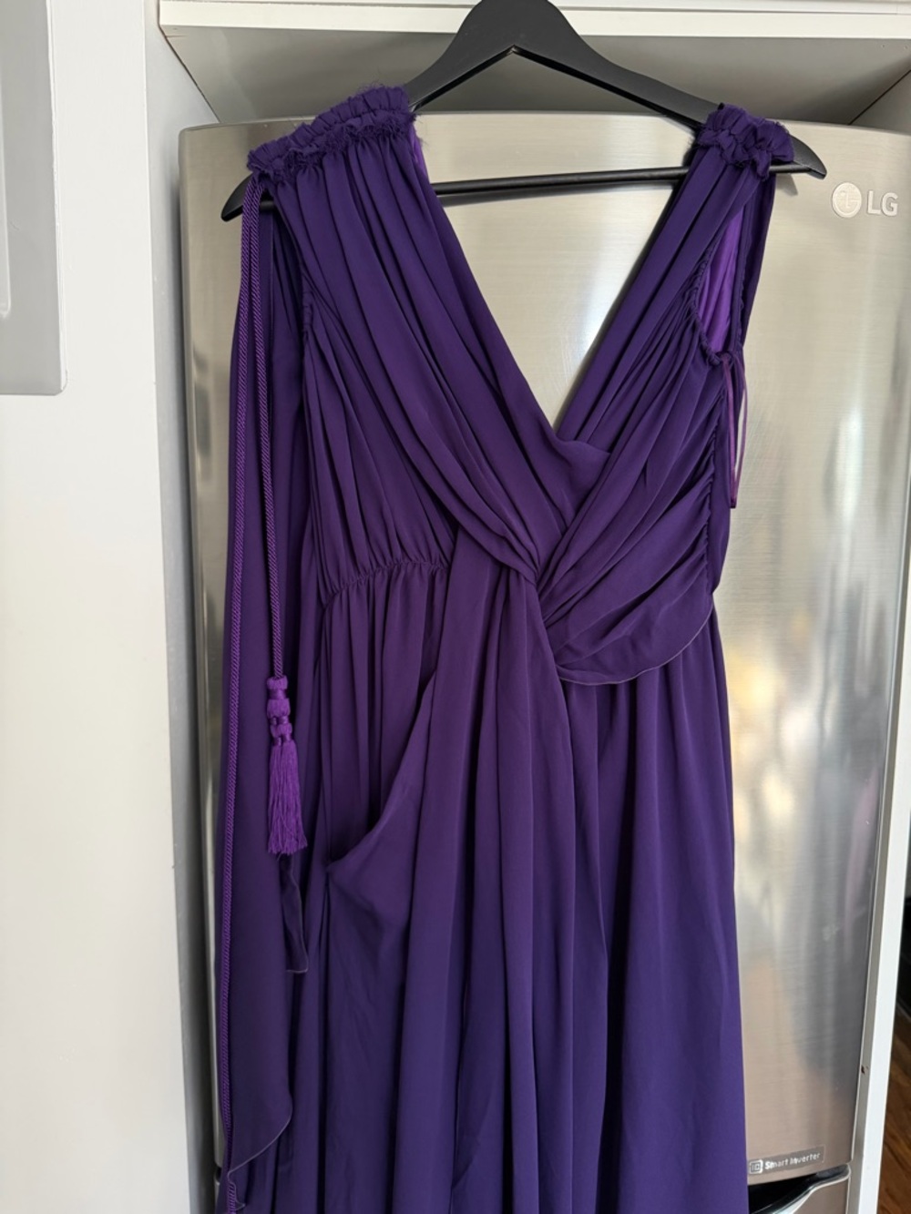 Lanvin silk long dress purple